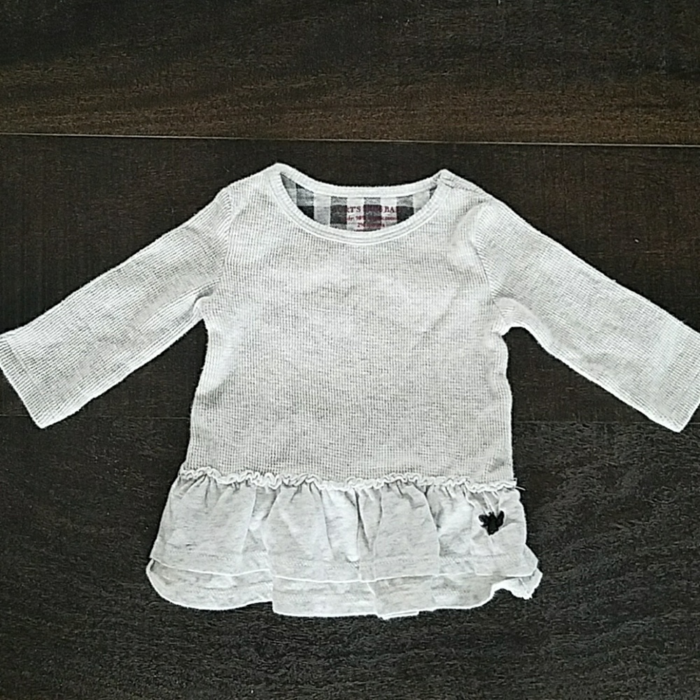 Burt's Bees Waffle Knit Gray Top